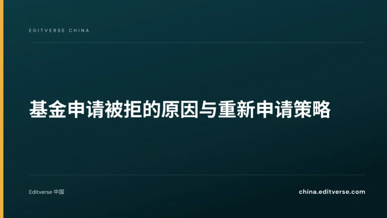 基金申请被拒的原因与重新申请策略 — Editverse 中国