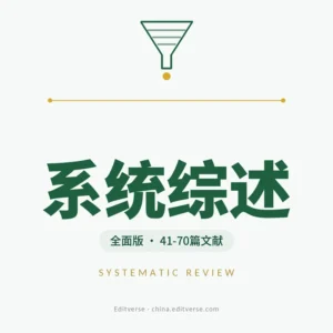 系统综述全程服务全面版产品图 — PRISMA 2020流程、双人独立筛选与证据整合，41-70篇文献规模